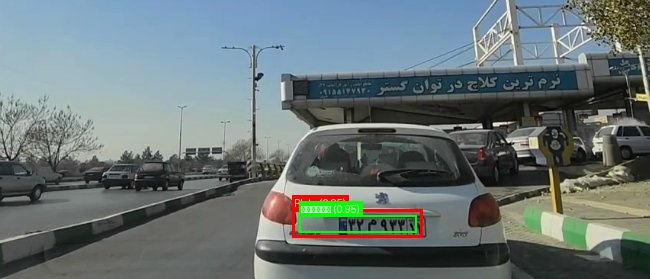 Processed image with license plate annotations