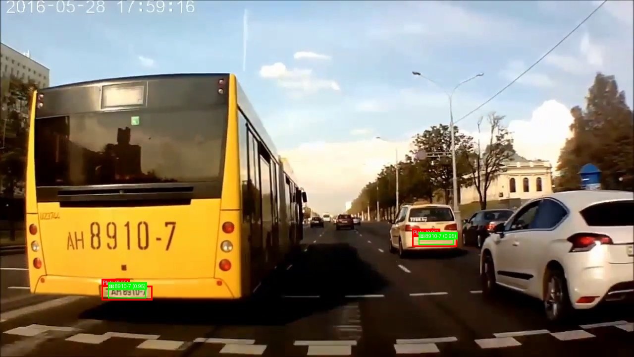 Processed image with license plate annotations