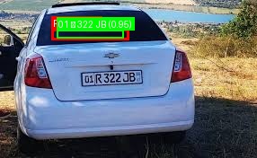 Processed image with license plate annotations