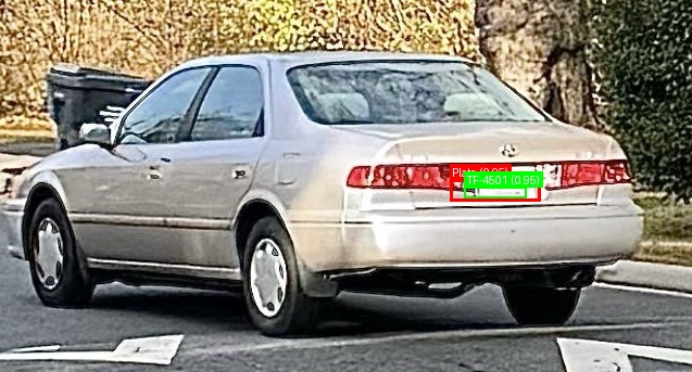 Processed image with license plate annotations