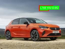 Processed image with license plate annotations