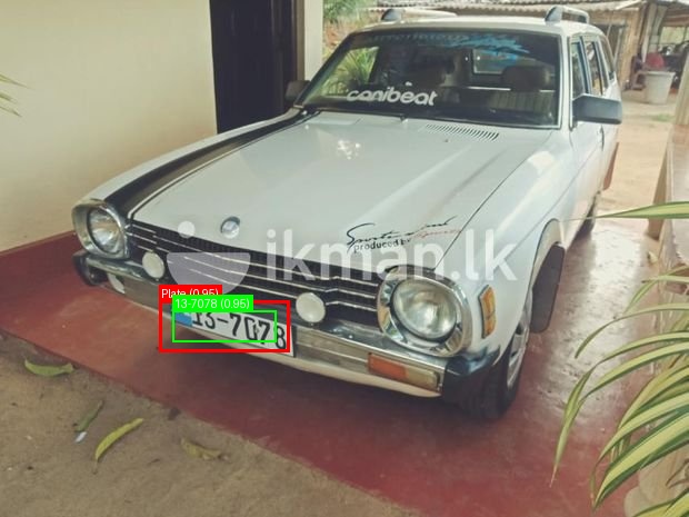 Processed image with license plate annotations