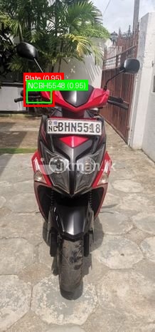 Processed image with license plate annotations