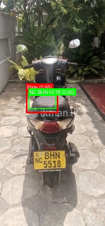 Processed image with license plate annotations