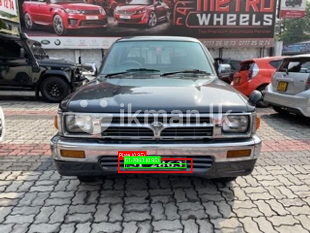 Processed image with license plate annotations