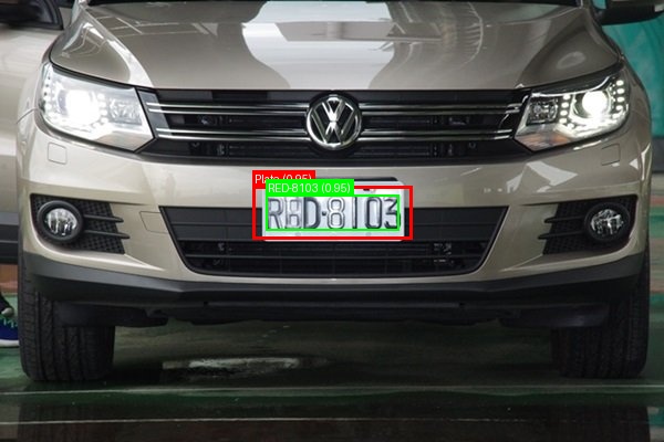 Processed image with license plate annotations