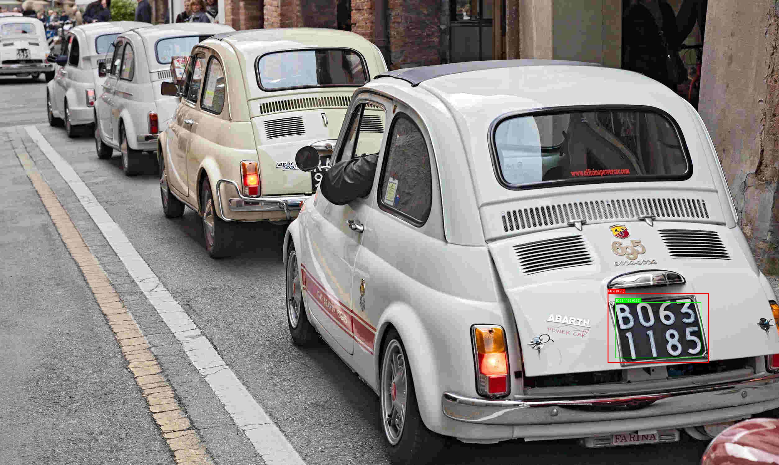 Processed image with license plate annotations