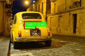 Processed image with license plate annotations
