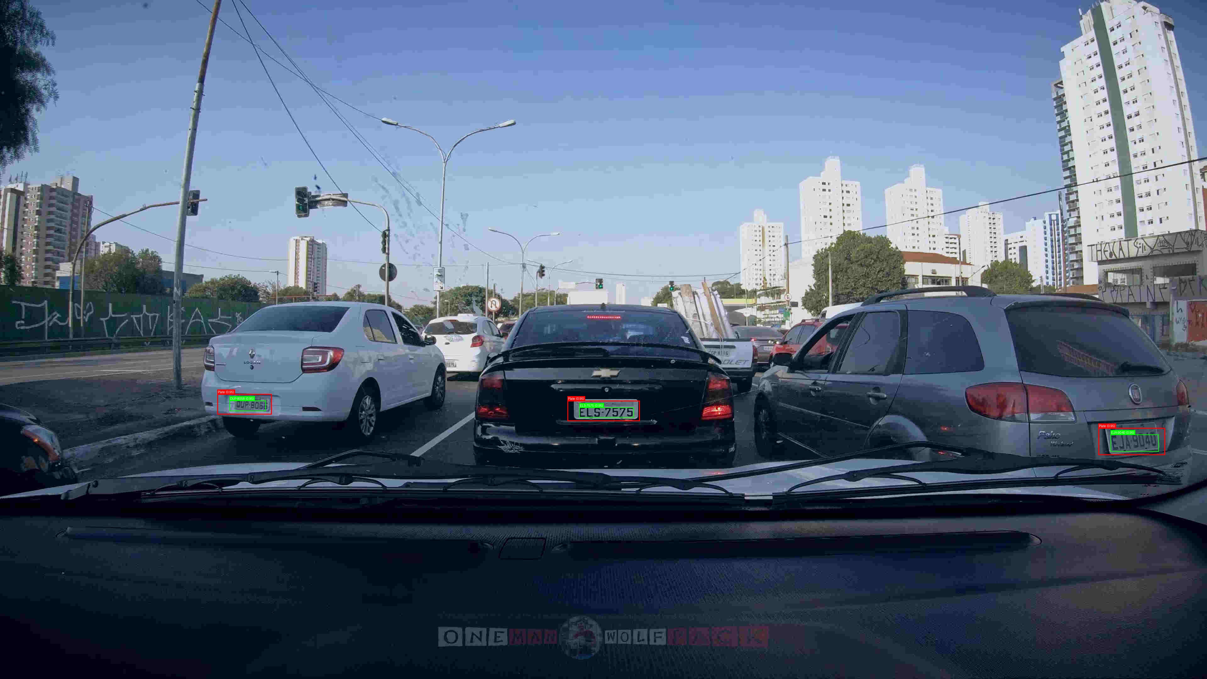 Processed image with license plate annotations