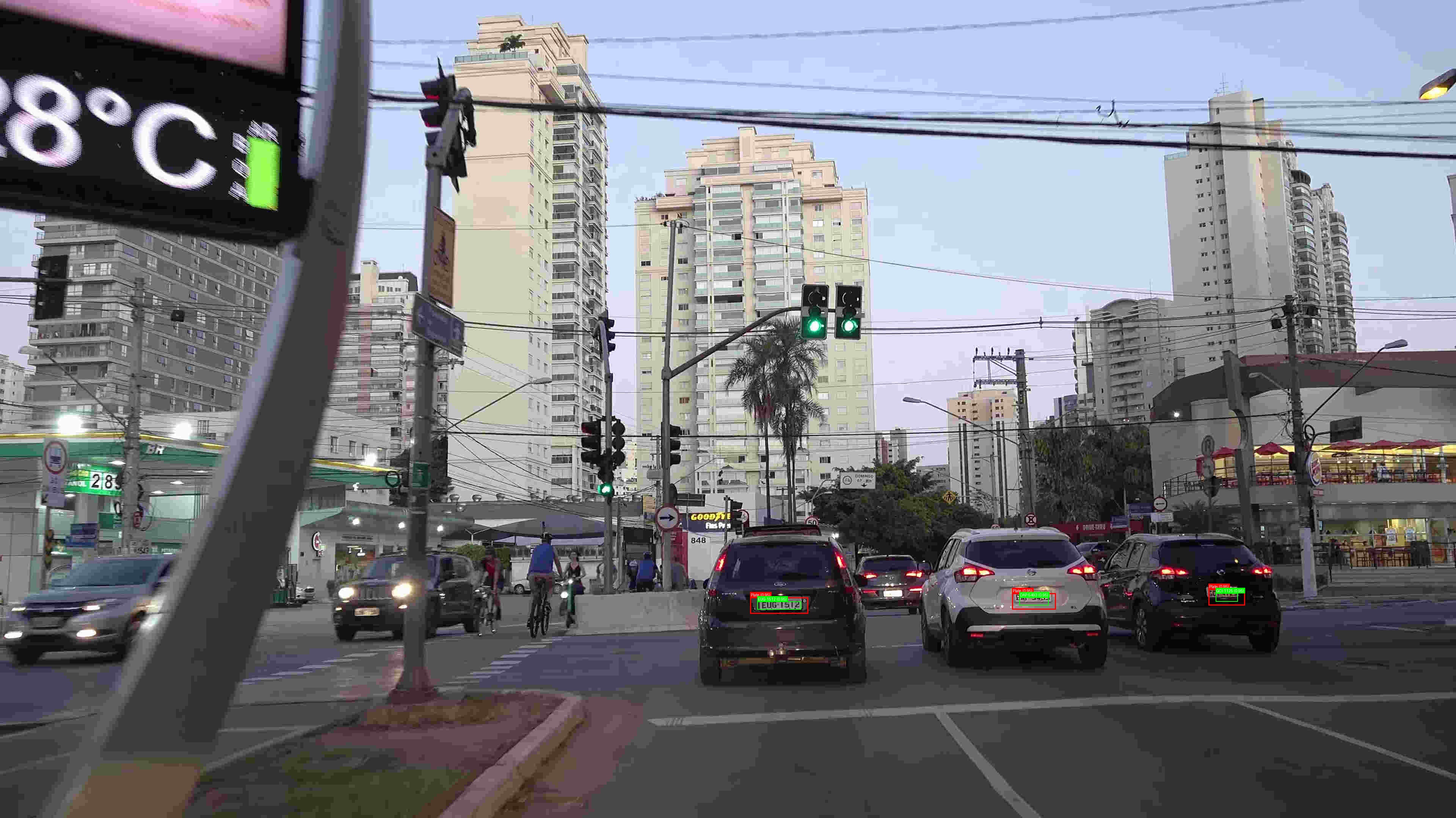 Processed image with license plate annotations