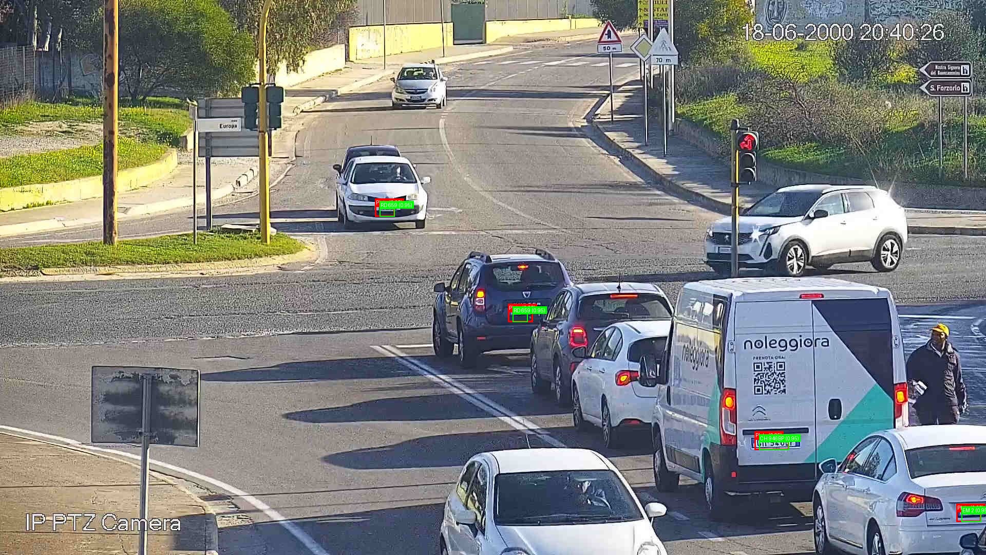 Processed image with license plate annotations