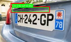Processed image with license plate annotations