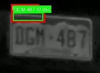 Processed image with license plate annotations