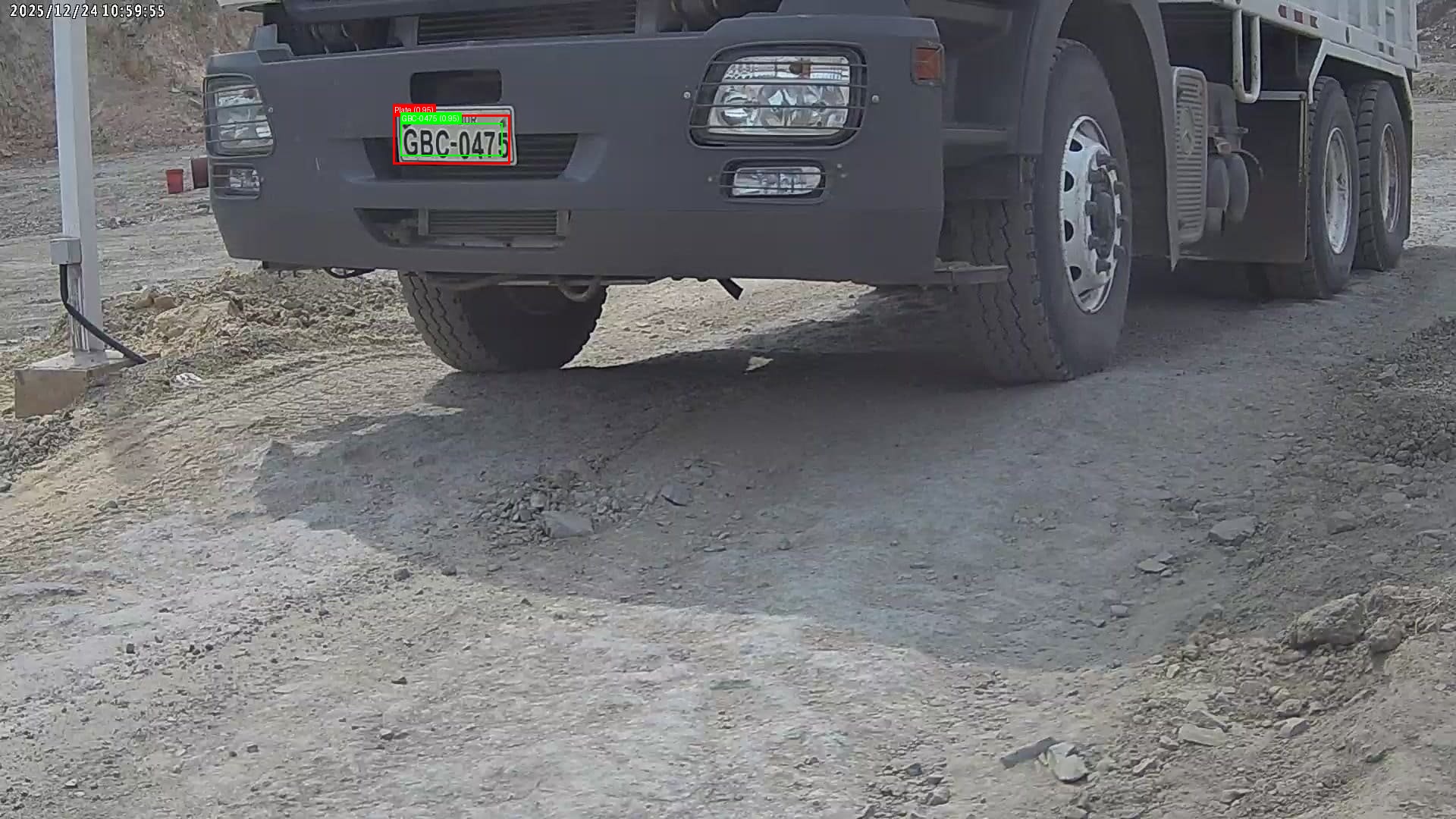 Processed image with license plate annotations