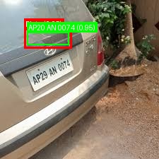 Processed image with license plate annotations