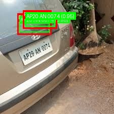 Processed image with license plate annotations