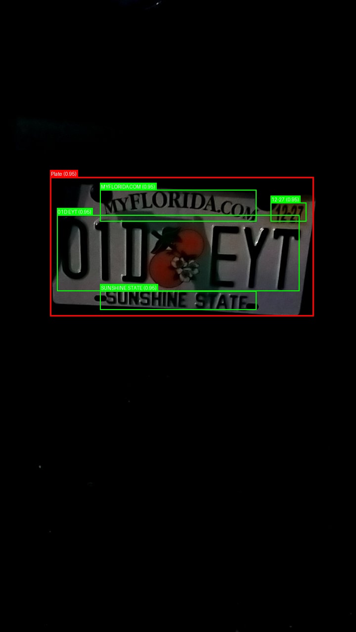 Processed image with license plate annotations