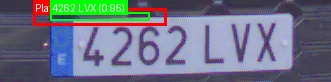Processed image with license plate annotations