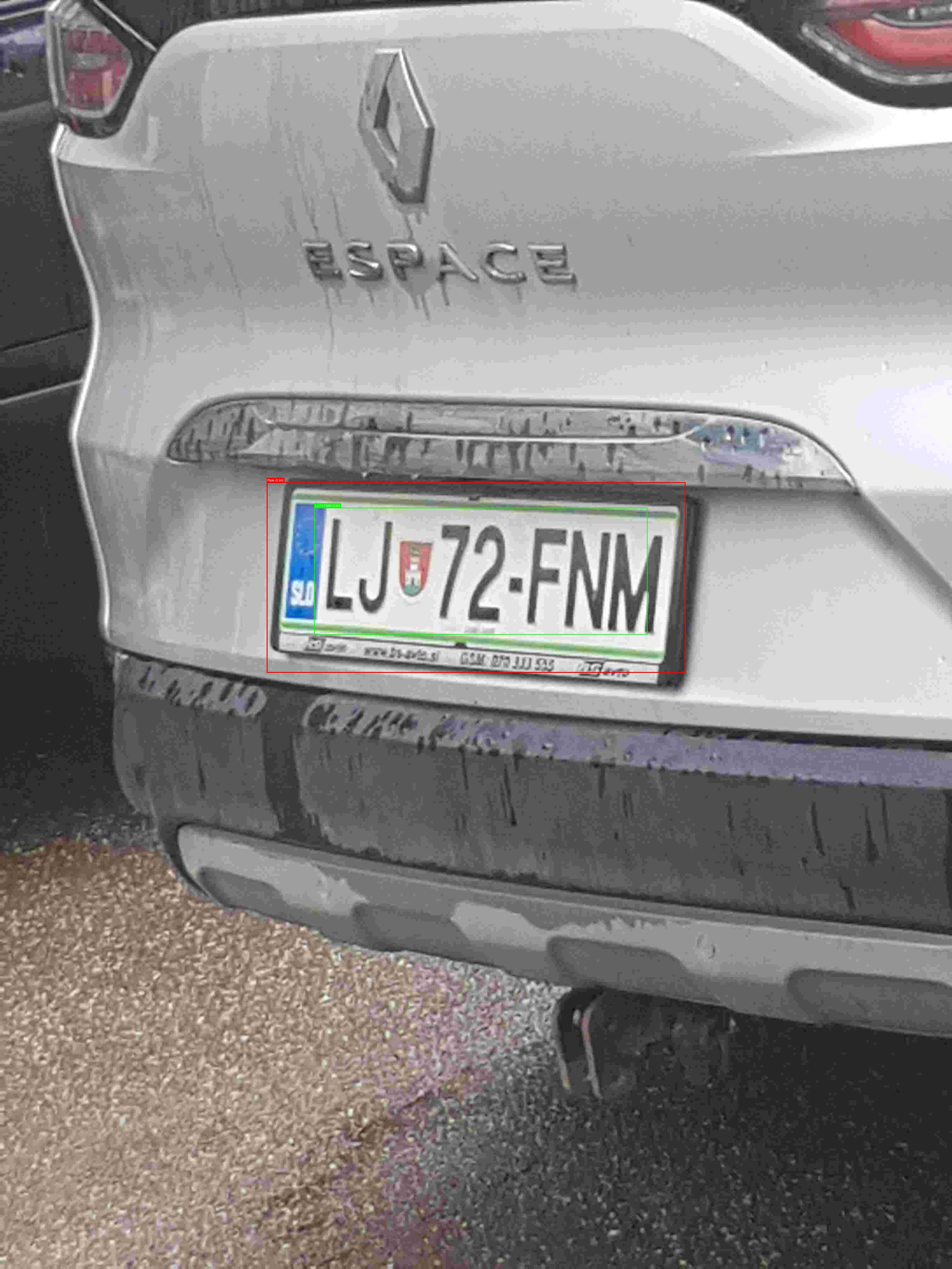 Processed image with license plate annotations