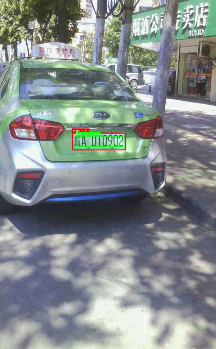 Processed image with license plate annotations