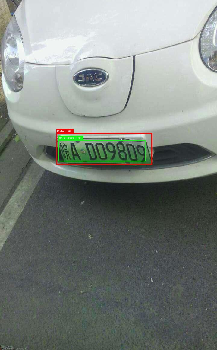 Processed image with license plate annotations