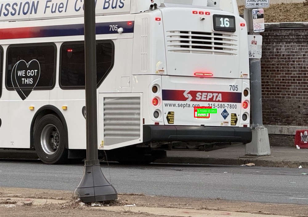 Processed image with license plate annotations