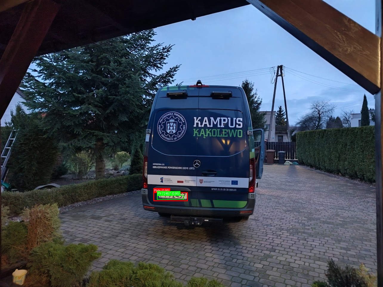 Processed image with license plate annotations