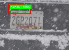 Processed image with license plate annotations