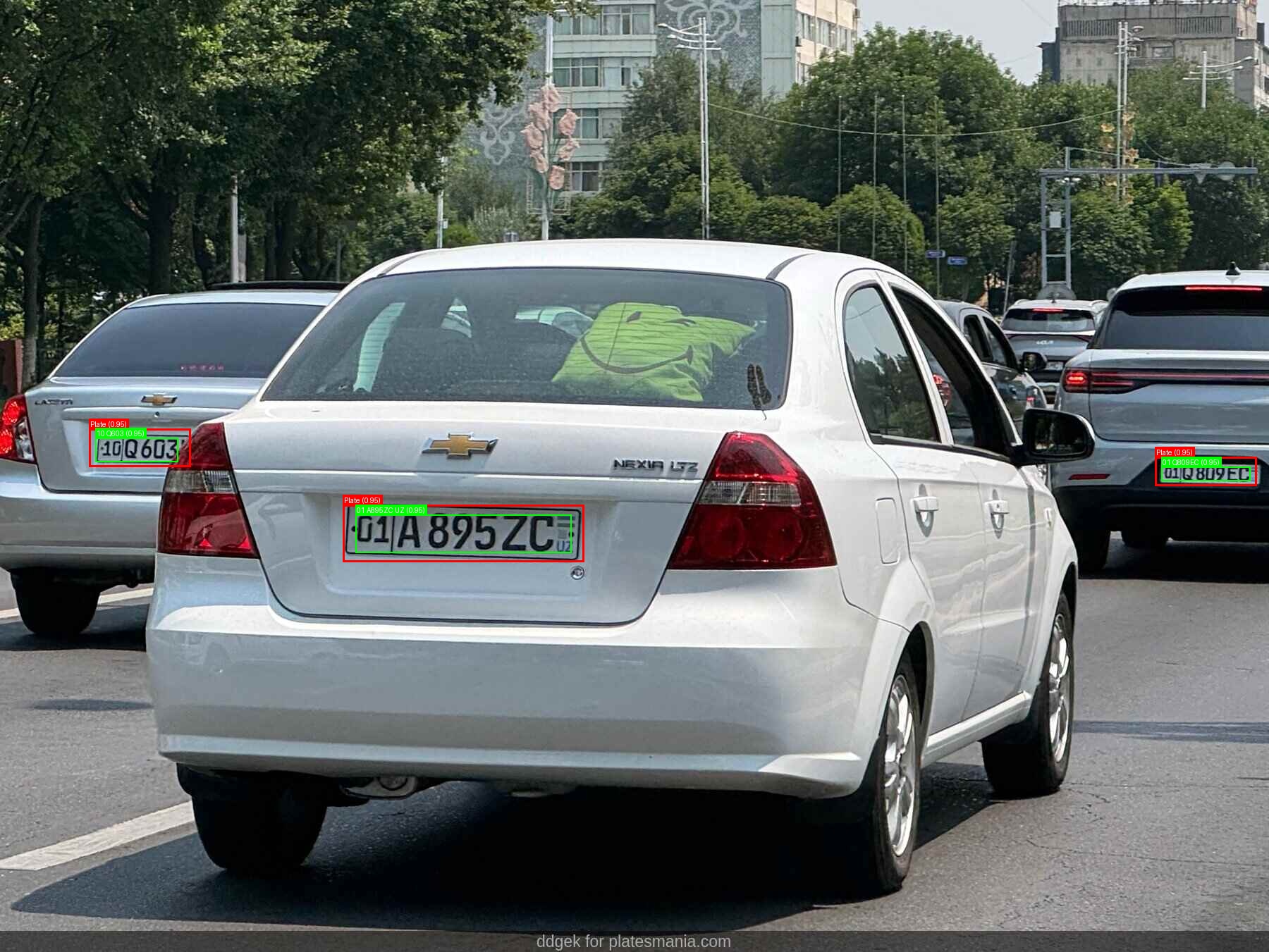 Processed image with license plate annotations