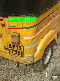 Processed image with license plate annotations