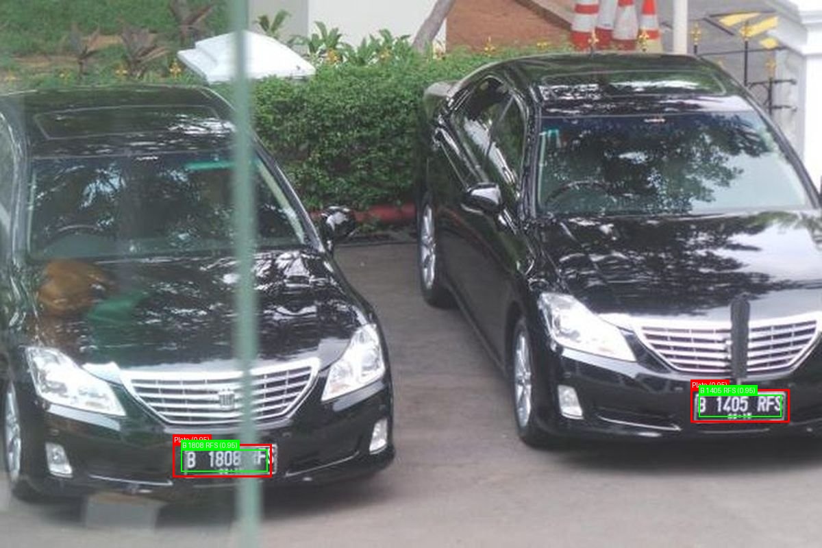 Processed image with license plate annotations