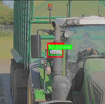 Processed image with license plate annotations