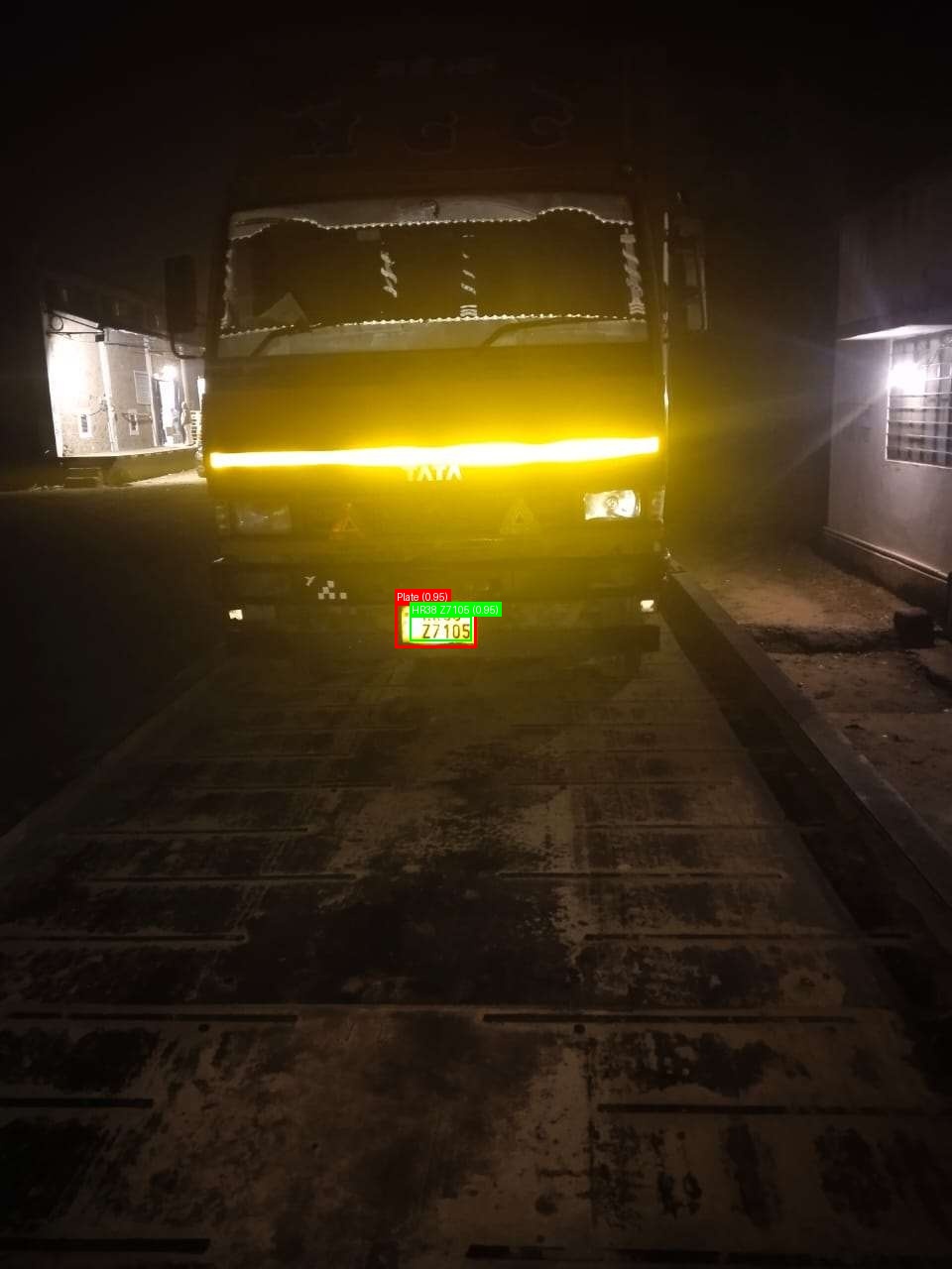 Processed image with license plate annotations