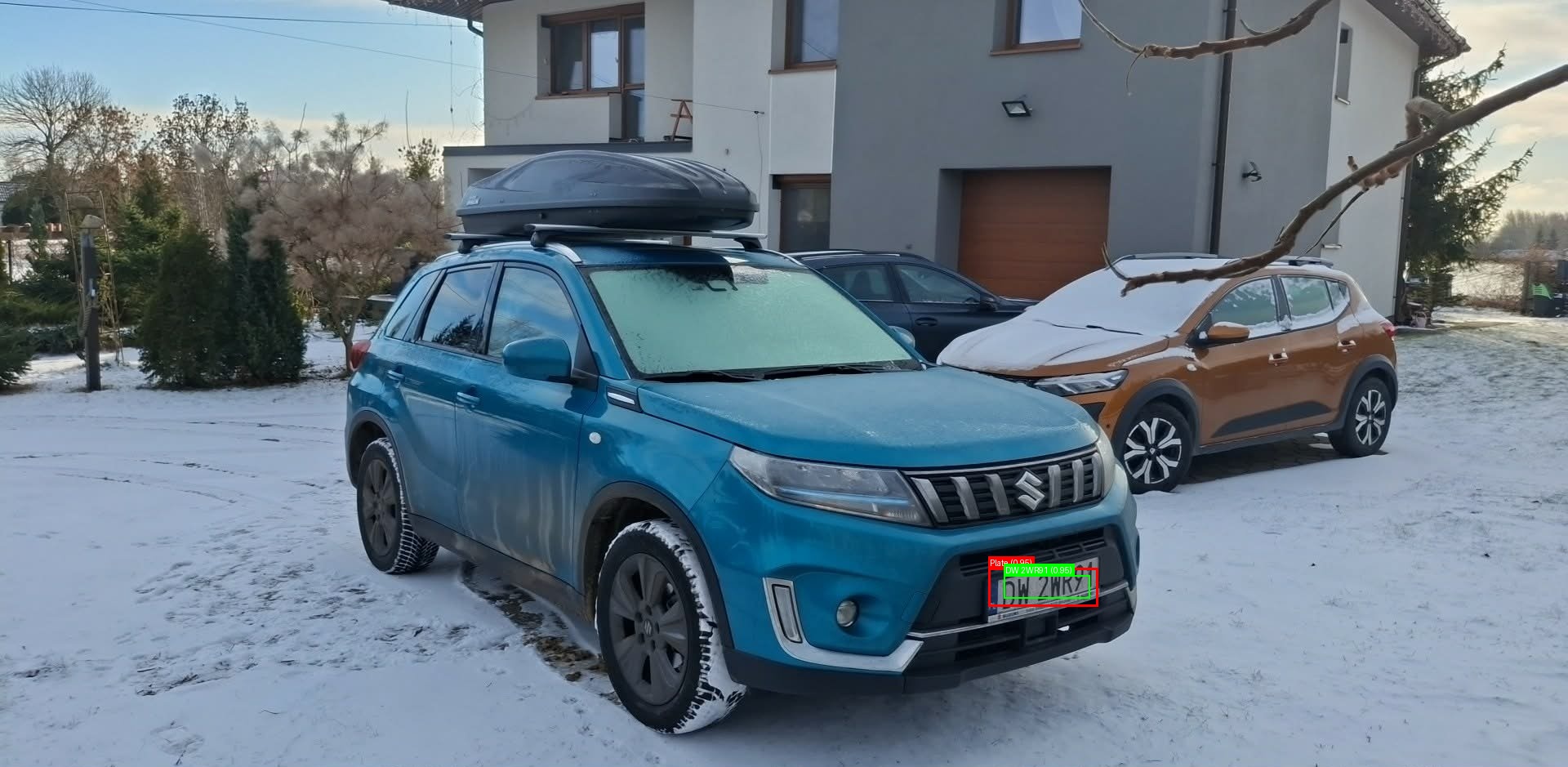 Processed image with license plate annotations