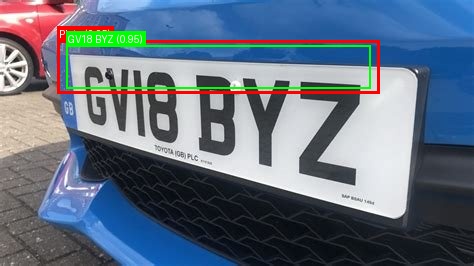 Processed image with license plate annotations