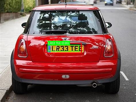 Processed image with license plate annotations