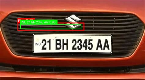 Processed image with license plate annotations