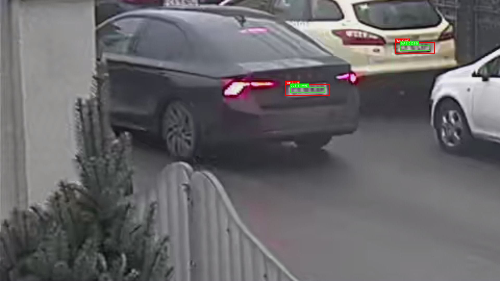 Processed image with license plate annotations