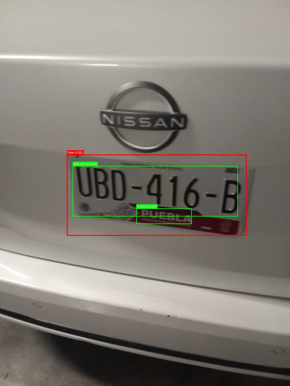 Processed image with license plate annotations