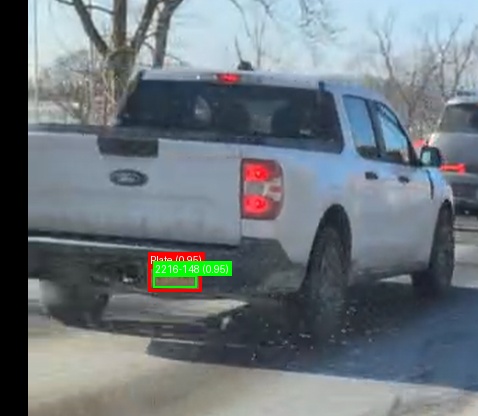 Processed image with license plate annotations