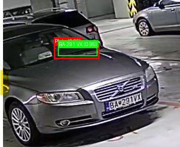 Processed image with license plate annotations