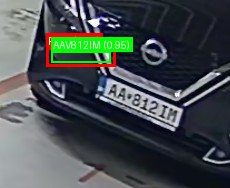 Processed image with license plate annotations
