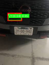 Processed image with license plate annotations