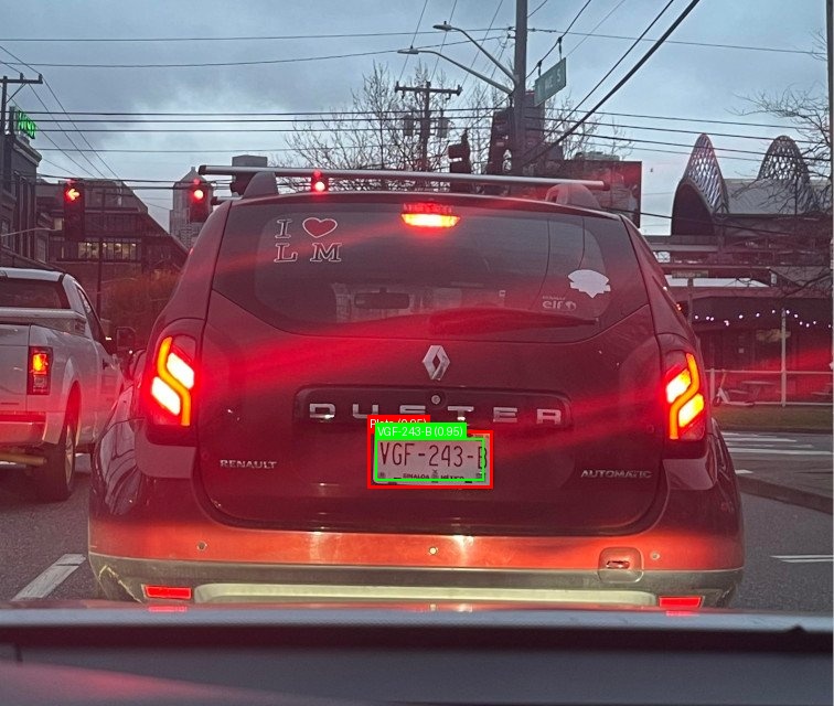 Processed image with license plate annotations