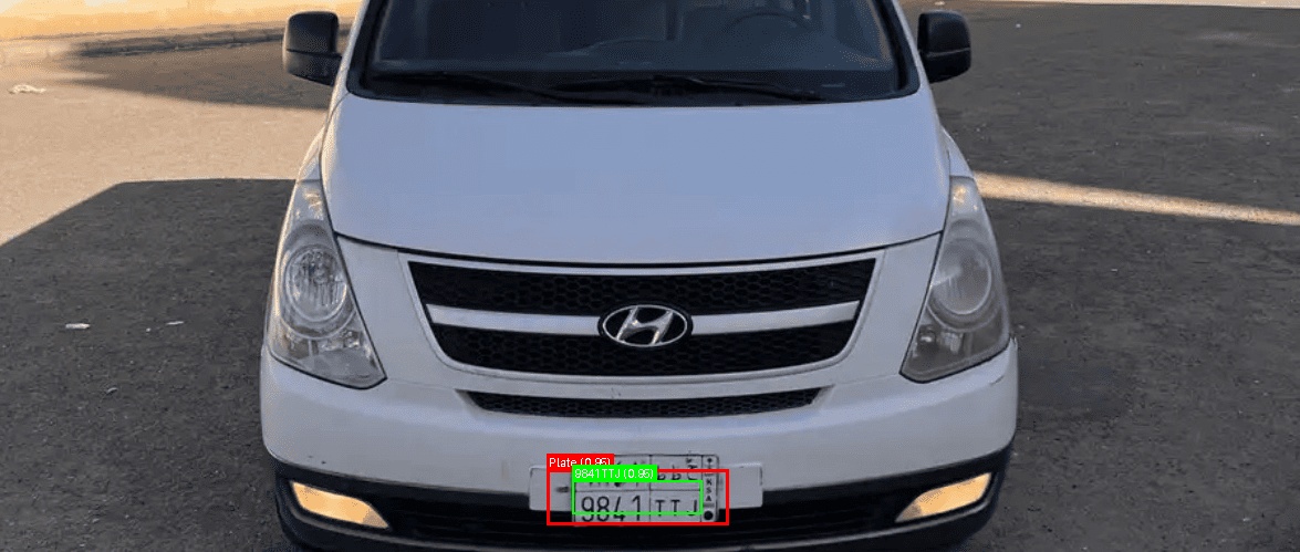 Processed image with license plate annotations