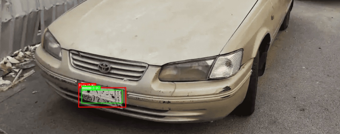 Processed image with license plate annotations
