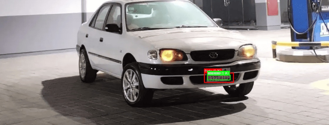 Processed image with license plate annotations
