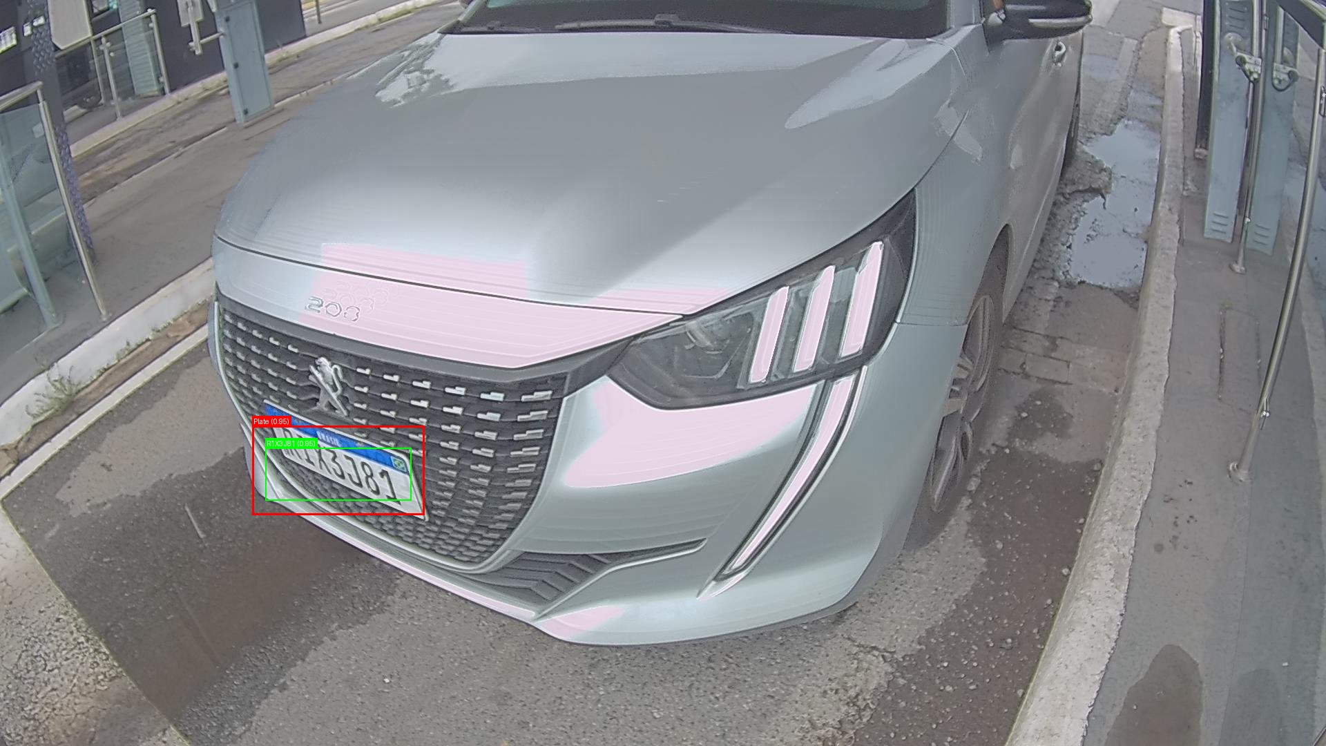 Processed image with license plate annotations