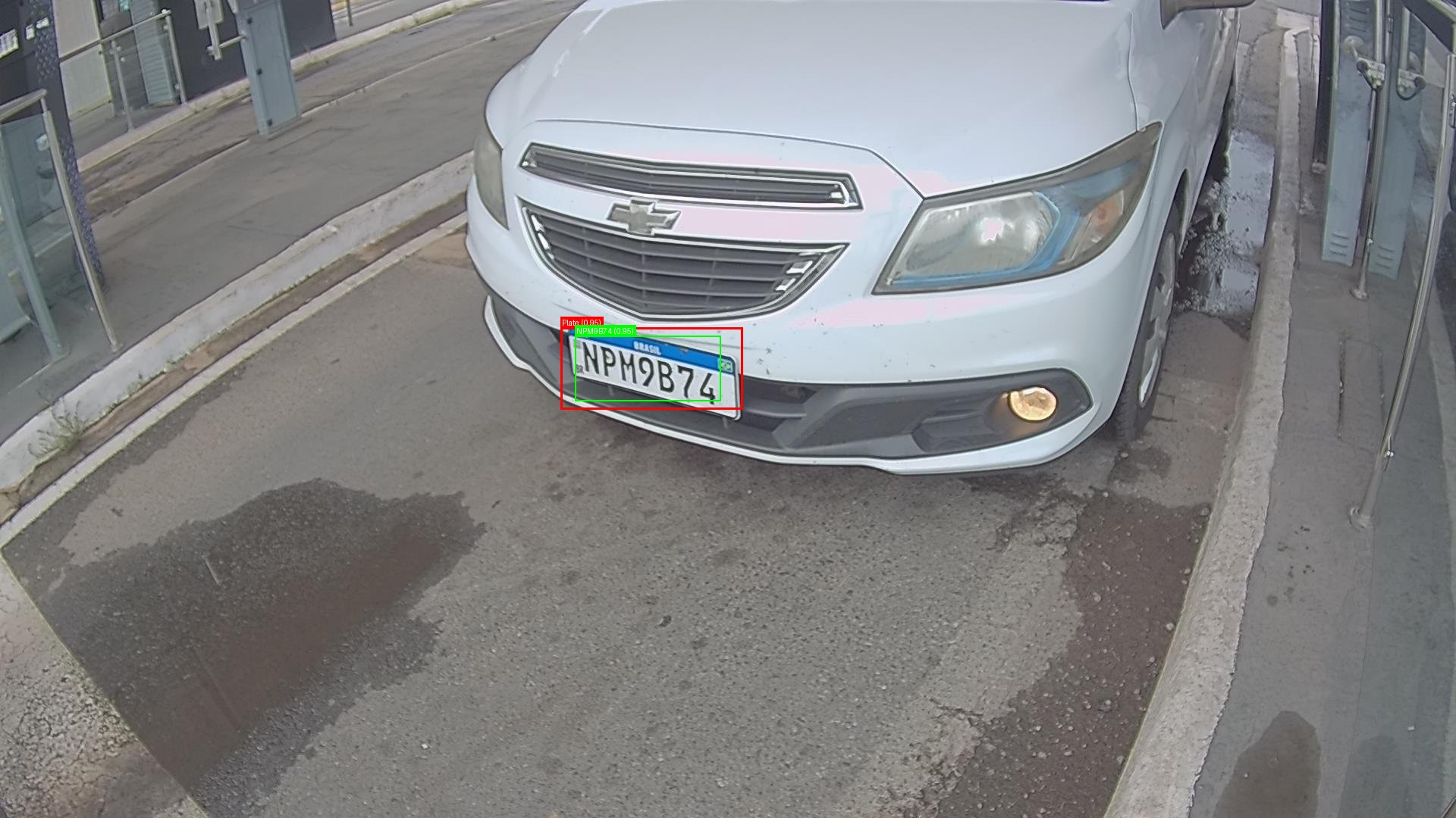 Processed image with license plate annotations