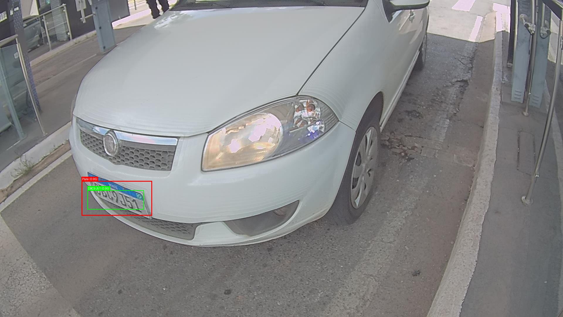 Processed image with license plate annotations